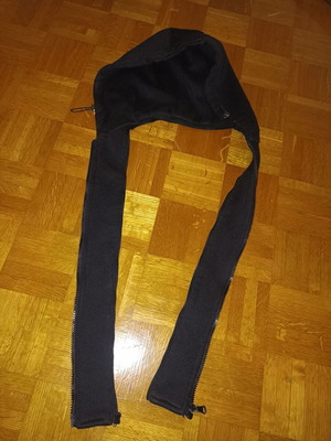 Hood with zipper for jacket used, black