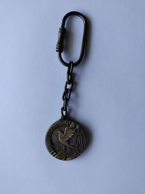 Collectible keychain used for 50 years of Greek Radio 1938-1988