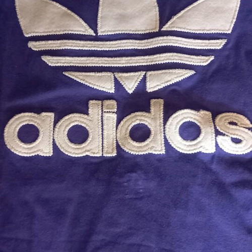 Adidas purple t-shirt with embroidered logo like new, size M