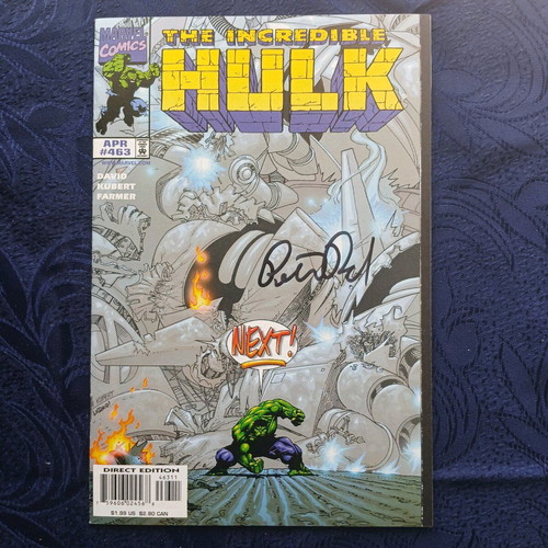 Incredible Hulk #463 used with Peter David autograph