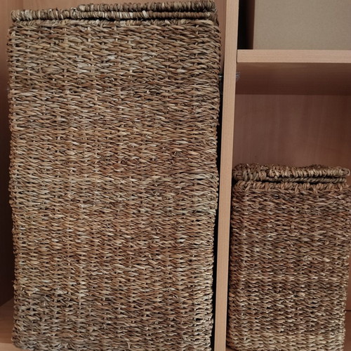 Woven laundry basket, decorative home storage