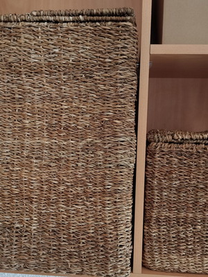 Woven laundry basket, decorative home storage