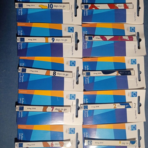 Pin puzzle Runner, countdown from 10 to 1 days before the Athens 2004 Games