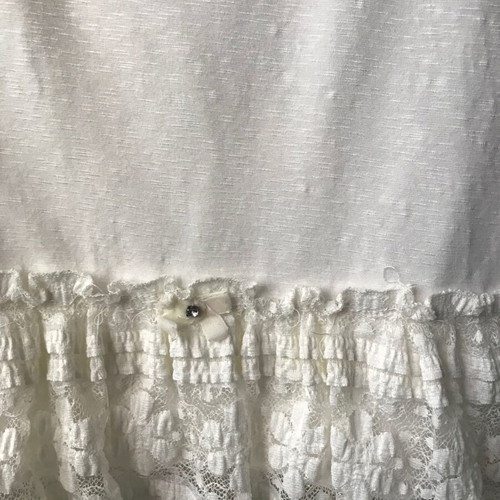Ysatis blouse with lace and strass short sleeve in broken white like new