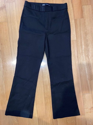Zara flared pants new, black cropped medium