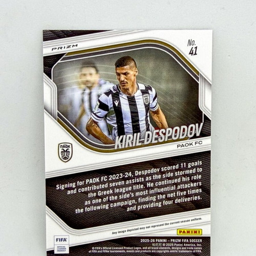 Panini FIFA Prizm 2025/26 Kiril Despodov #41 Hyper Prizm Parallel card new