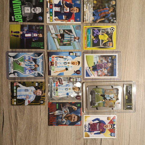 Messi card collection Panini Donruss Prizm Andrenalyn Top Class Fifa 365