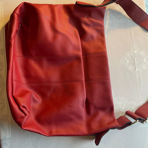 Red polyurethane crossbody bag used Divarese