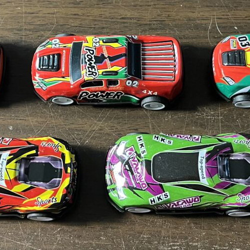 Pull Back Toy Car Set like new, 5 racing and pickup models