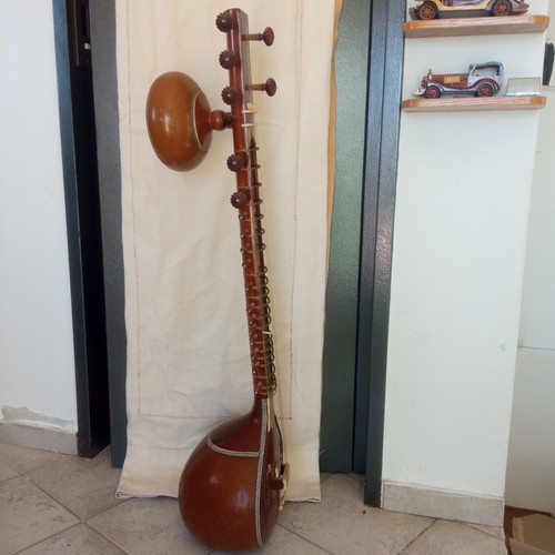 Indian sitar handmade string instrument used