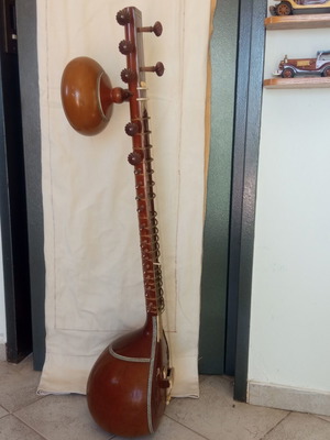 Indian sitar handmade string instrument used