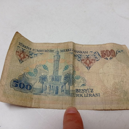 Turkish lira banknotes used, set of 3 from 1970