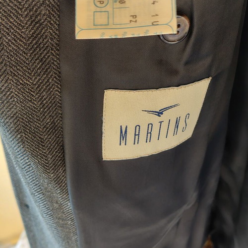 Martins men's jacket size 50, grey charcoal herringbone, like new