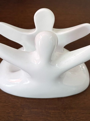 Ceramic napkin holder with modern abstract design like new