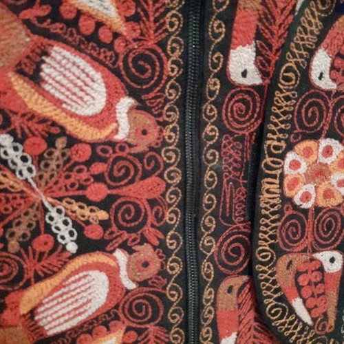 Ethnic Handmade Embroidered Fabric Crossbody Bag like new, 24×21 cm