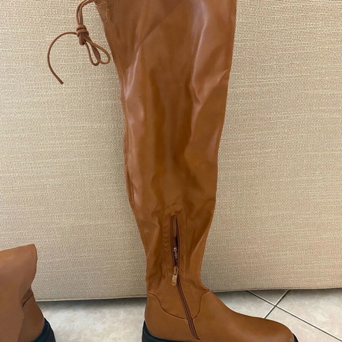 Brown over-the-knee boots like new, size 39