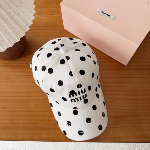 Miu Miu Handmade Baseball Cap New, Black and White
