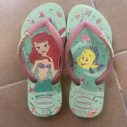 Ariel kids slippers like new, multicolor, Havaianas size 29-30