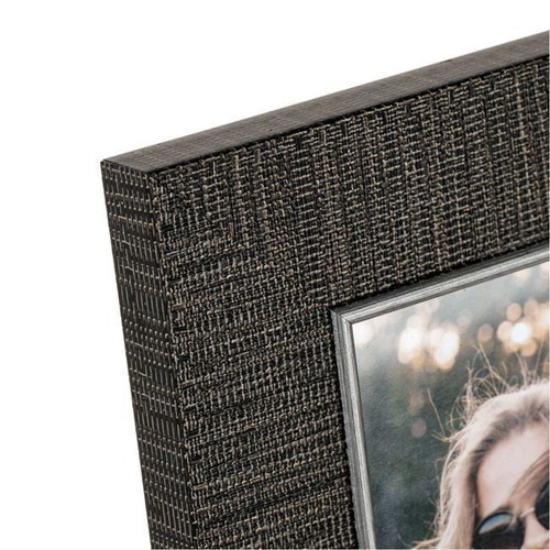 Decorative brown textured photo frames with silver border 10x15cm, pack of 5, new