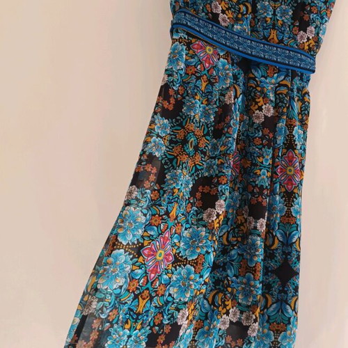 Sandra Darren midi sleeveless dress Medium like new, black and blue