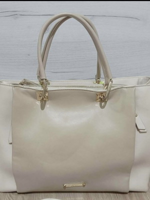 Lydc London large beige handbag like new with long straps