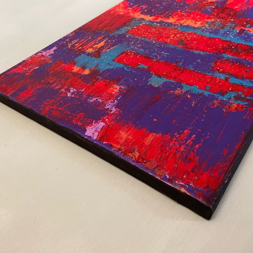 Abstract painting with acrylics Urban Sunset like new