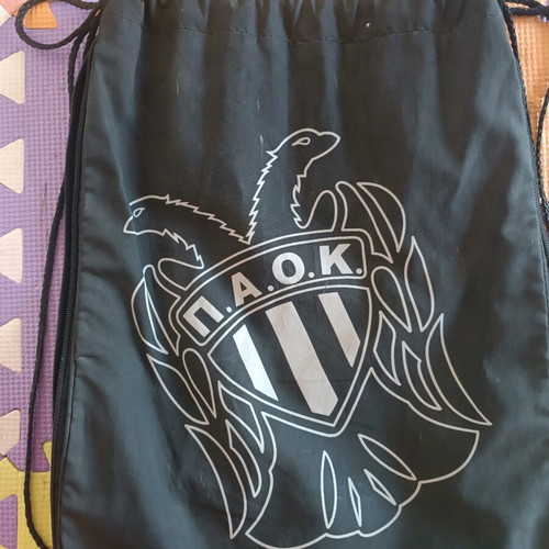 Paok Fc backpack like new, black with expansion zipper