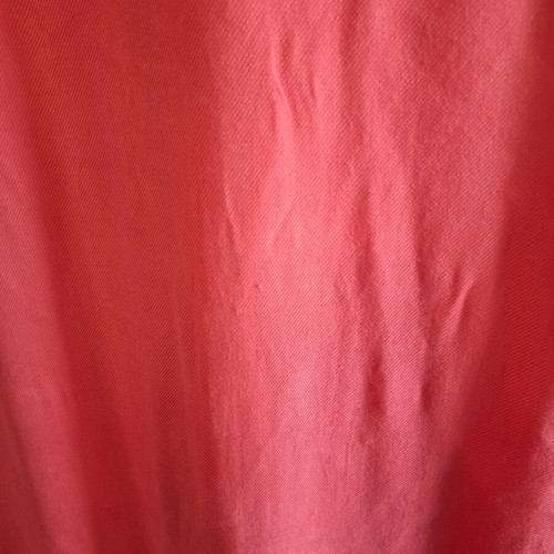 Coral scarf with fringes used, soft and summery