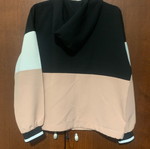 Zara blouse with half zipper and hood like new, black pink