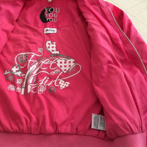 Girls' jacket used, pink, cotton lining, size 4-5 years