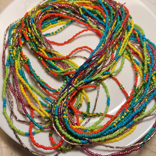 Beaded necklaces new, set of 14 colorful strands