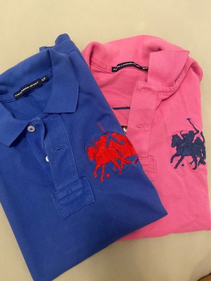 Ralph Lauren μπλουζάκια polo μεταχειρισμένα, σε μπλε και φούξια, μέγεθος S