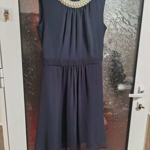 Orsay dark blue dress like new with pearls, formal for young girl