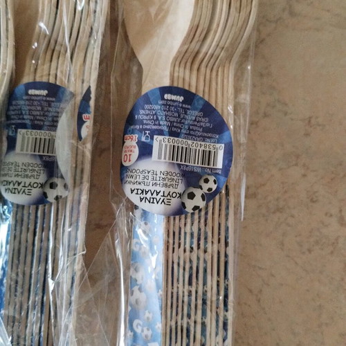 Disposable spoons with football theme, new, pack of 40