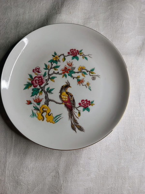 Ionia dessert plate like new with floral design and peacock 16.5 cm