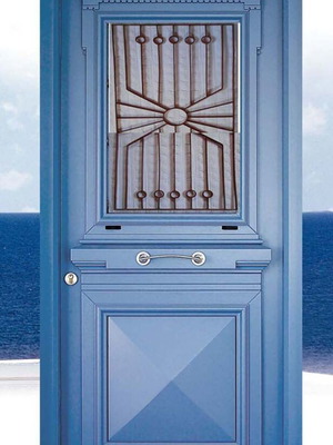 Handmade iron composition for wooden exterior door used 0.60x1.08 m