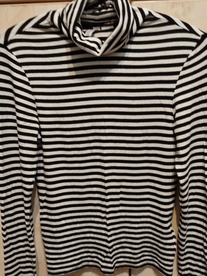 H&M polo neck 95% viscose black and white like new, XS-M