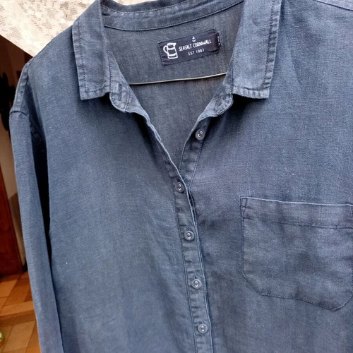 Seasalt linen tunic like new, size 42, navy blue