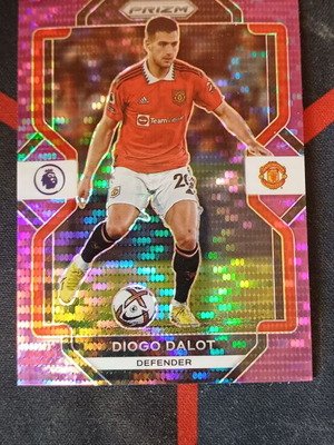Panini Prizm Premier League 2022/23 Diogo Dalot Purple Pulsar Manchester United sticker