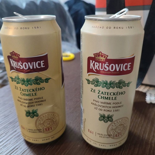 Empty drink cans from abroad