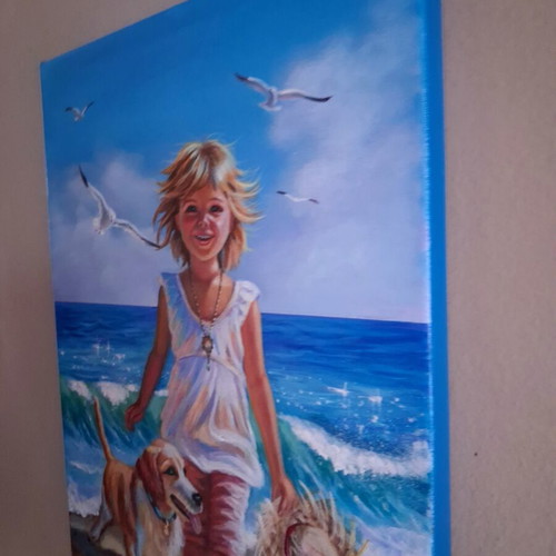 Painting "Καλοκαιρινή μέρα" acrylic on canvas, new, 30x40 cm