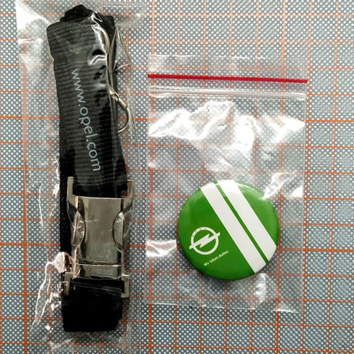 Opel accessories lanyard keychain and badge new