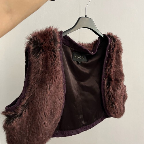 Fur bolero Doca used, purple no s-m