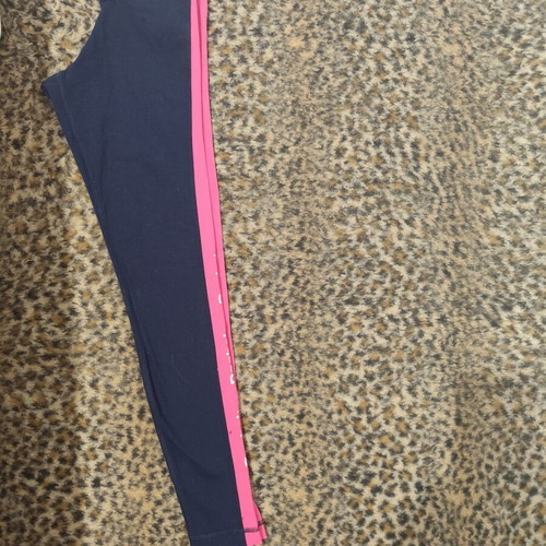 Reebok cotton leggings new, blue with pink stripes, XS