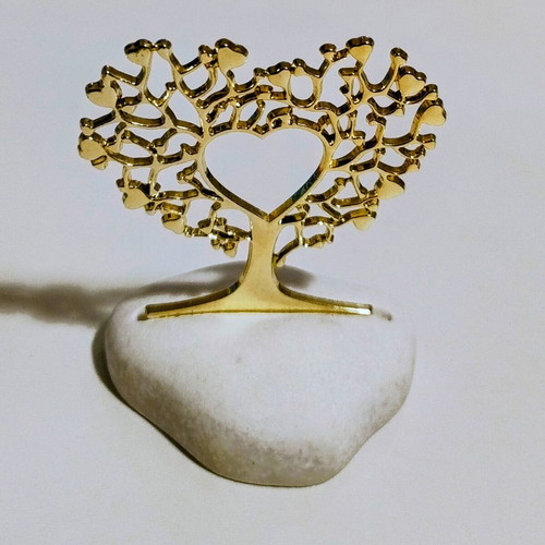 Decorative Table Tree of Life with Heart on Natural Stone