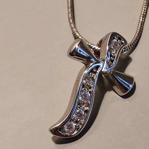 Modern cross like new stainless steel with 40cm chain
