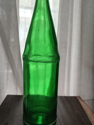 Seven ap glass bottle 1 liter used, vintage 1970