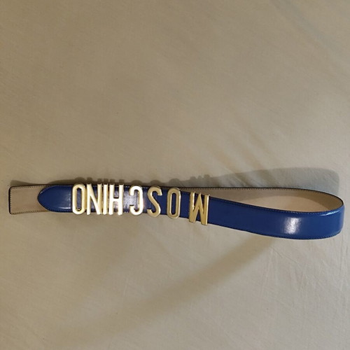 Moschino Redwall leather navy belt like new, size S 75