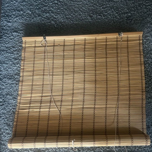 Wooden roller blind used, 90cm width