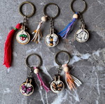 Handmade embroidered keychains new, multicolored